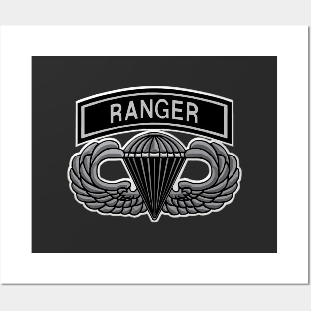 Army Ranger Jump Wings Gray Wall Art by Trent Tides